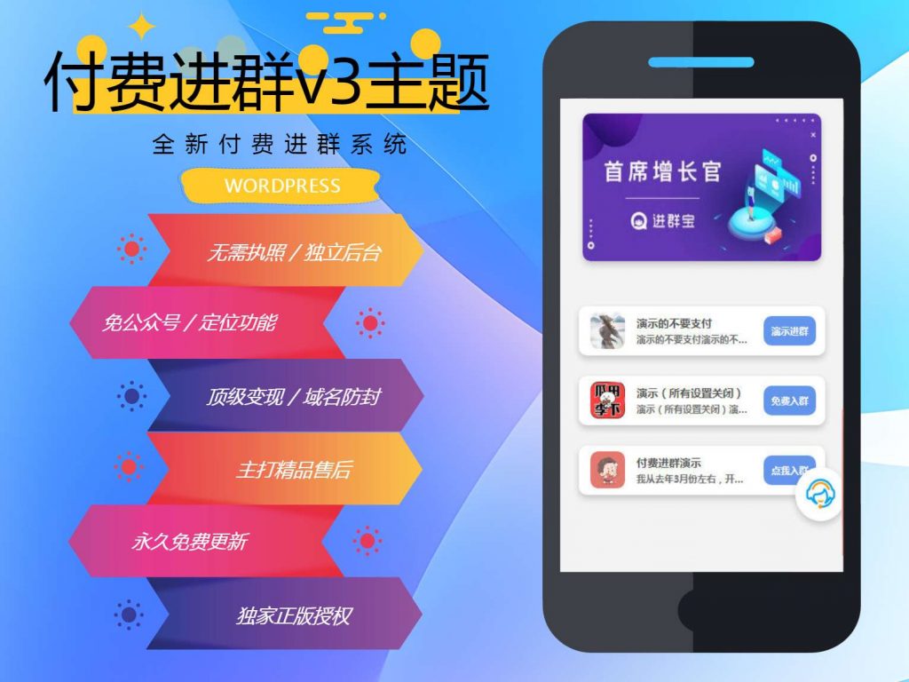 wp付费进群系统V3源码-快云博客