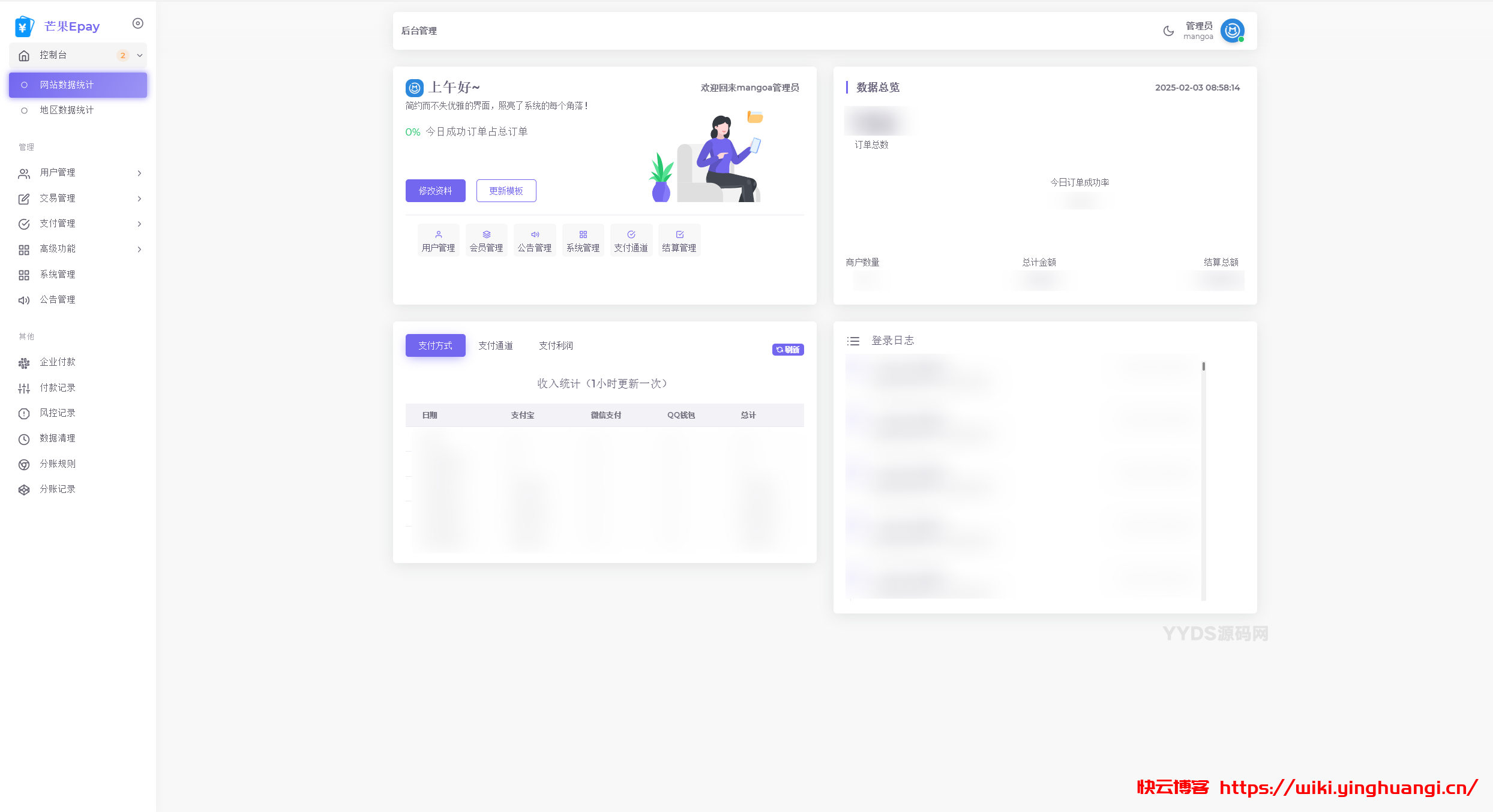 AnDy聚合支付系统/彩虹易支付商业美化版-快云博客