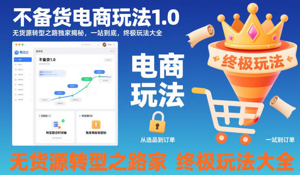 不备货电商玩法1.0，​无货源转型之路独家揭秘，一站到底，终极玩法大全-快云博客