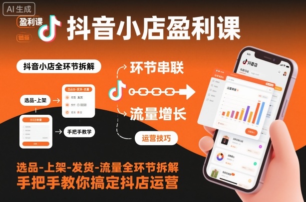 抖音小店盈利课-选品-上架-发货-流量全环节拆解，手把手教你搞定抖店运营-快云博客