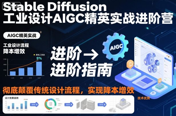 Stable Diffusion工业设计AIGC精英实战进阶营,彻底颠覆传统设计流程,实现降本增效-快云博客