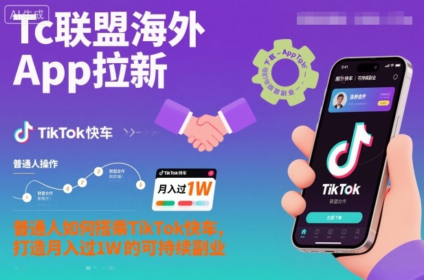 Tc联盟海外App拉新:普通人如何搭乘TikTok快车,打造月入过1W的可持续副业-快云博客