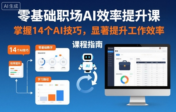 零基础职场AI效率提升课，掌握14个AI技巧，显著提升工作效率-快云博客