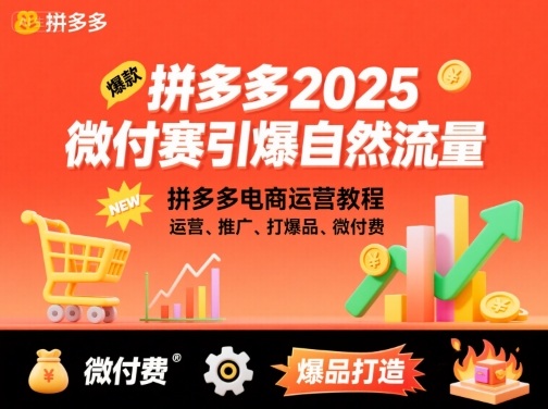 拼多多2025微付费引爆自然流量,拼多多电商运营教程,运营、推广、打爆品、微付费(更新)-快云博客