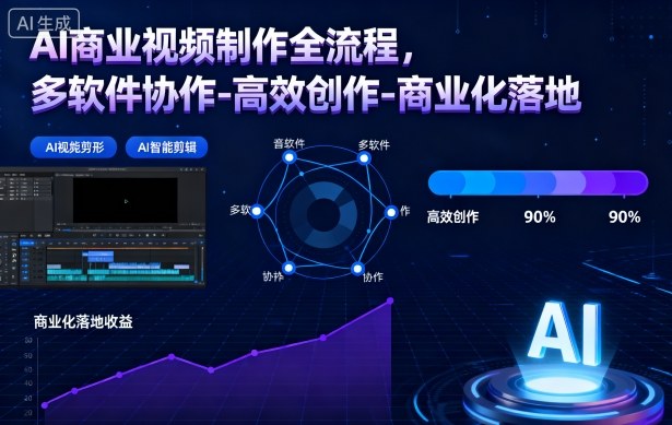 AI商业视频制作全流程，多软件协作-高效创作-商业化落地-快云博客