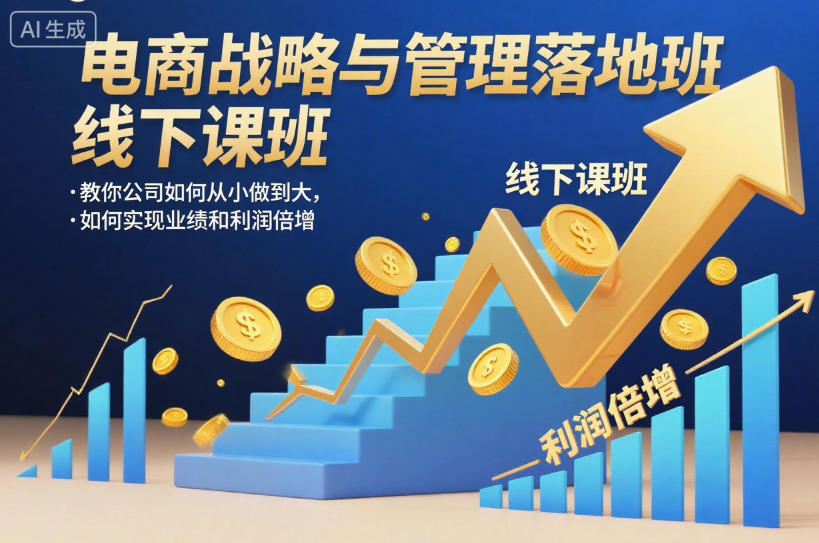 电商战略与管理落地班线下课,教你公司如何从小做到大,如何实现业绩和利润倍增【录音】-快云博客