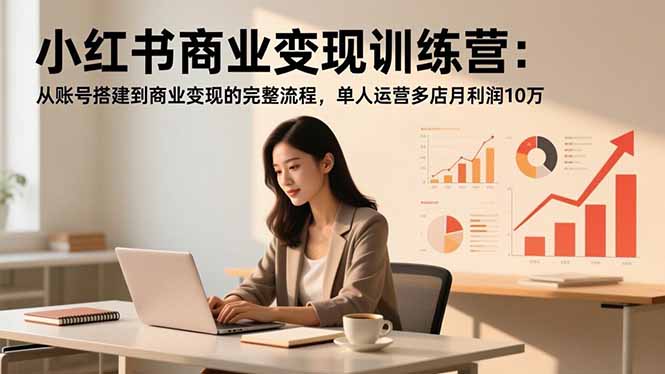 小红书商业变现训练营:从账号搭建到商业变现的完整流程,单人运营多店月利润10万-快云博客
