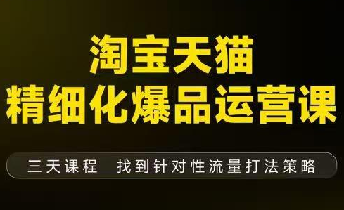 猫课子幽·淘宝天猫精细化爆品运营【音频+字幕+文档】(9月12-14杭州线下课)-快云博客
