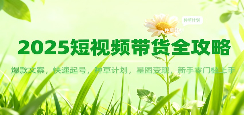 2025短视频带货全攻略:爆款文案,快速起号,种草计划,星图变现,新手零门槛上手-快云博客