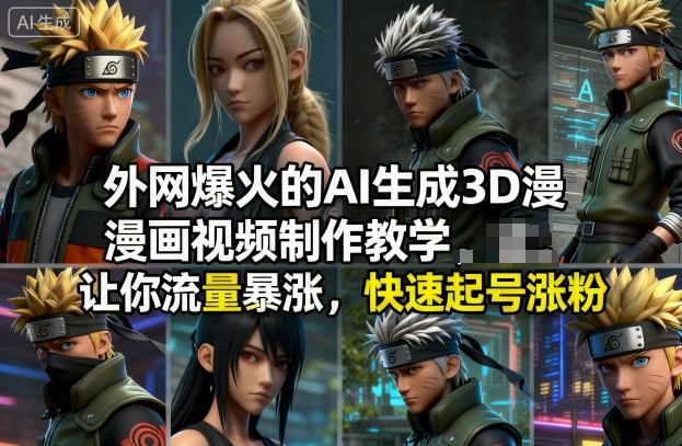 外网爆火的AI生成3D漫画视频制作教学，让你流量暴涨，快速起号涨粉！-快云博客