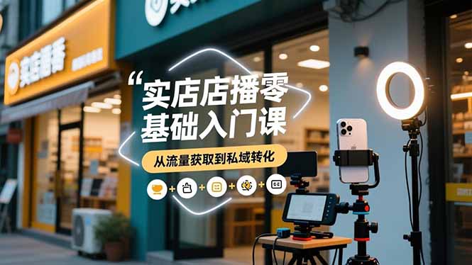 实体店播零基础入门课,实体店+短视频+直播+微信生态+私域社群,从流量获取到私域转化-快云博客