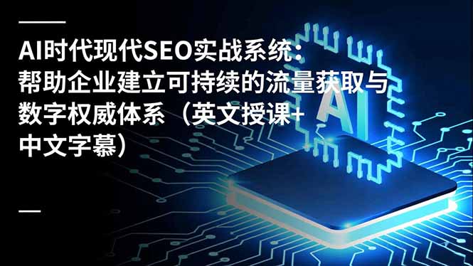 AI时代现代SEO实战系统：帮助企业建立可持续的流量获取与数字权威体系(英文授课+中文字幕-快云博客