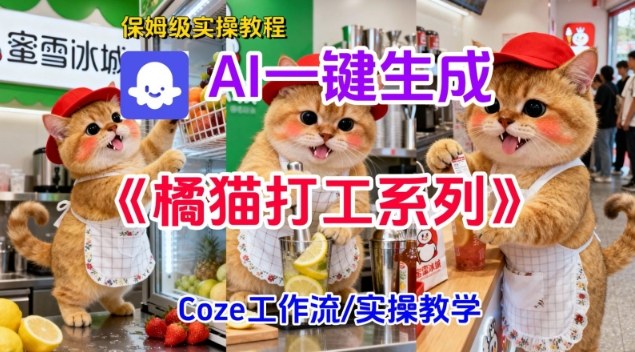 Coze扣子工作流一键生成胖橘猫打工短视频,保姆级实操搭建教学-快云博客