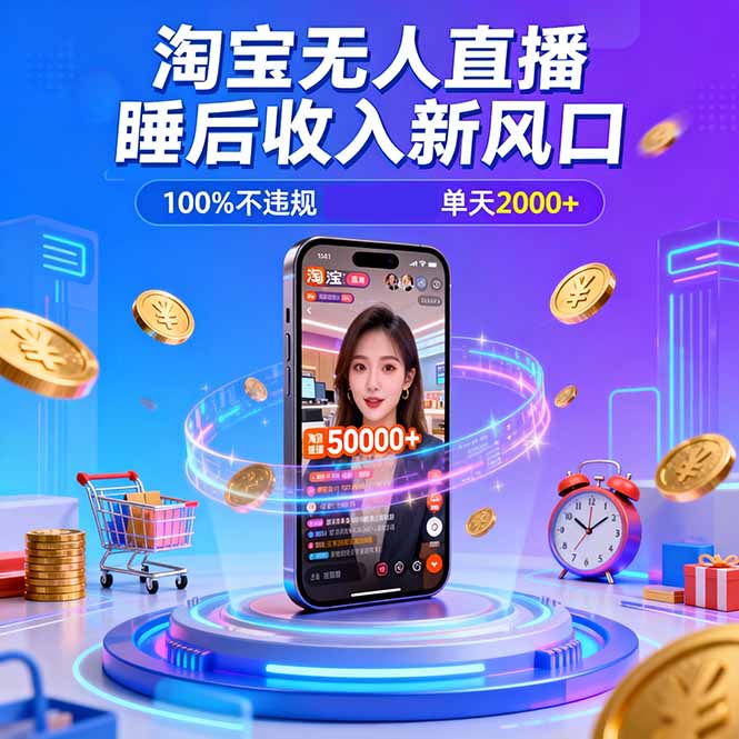 淘宝无人直播,不违规不封号,直播100小时卖了5万,年底旺季!-快云博客