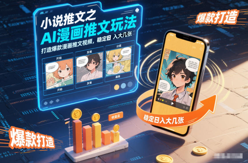 小说推文之AI漫画推文玩法,打造爆款漫画推文视频,稳定日入大几张-快云博客