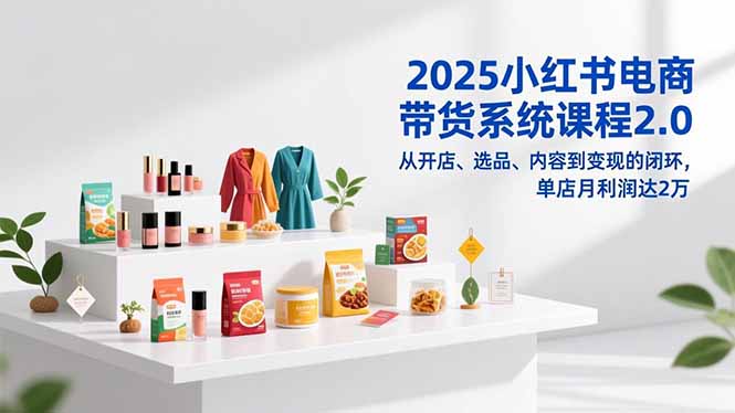 2025小红书电商带货系统课程2.0,从开店、选品、内容到变现的闭环,单店月利润达2万-快云博客