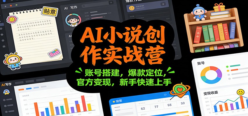AI小说创作实战营：账号搭建，爆款定位，官方变现，新手快速上手-快云博客