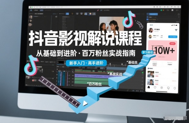 抖音百万粉丝影视解说课程，基础到进阶课，适合新手和进阶学习-快云博客