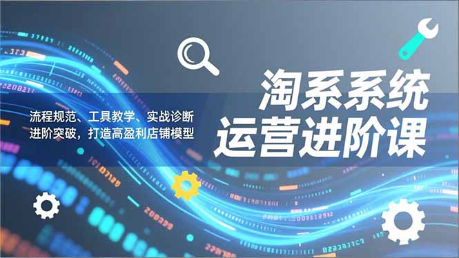 淘系系统运营进阶课2.0，流程规范、工具教学、实战诊断，进阶突破，打造高盈利店铺模型-快云博客