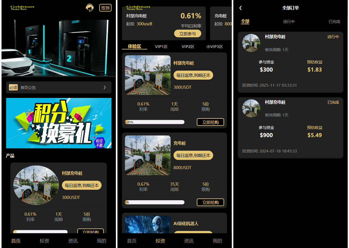 Fidelity充电桩投资理财系统源码-前端uniapp纯源码+后端PHP-快云博客