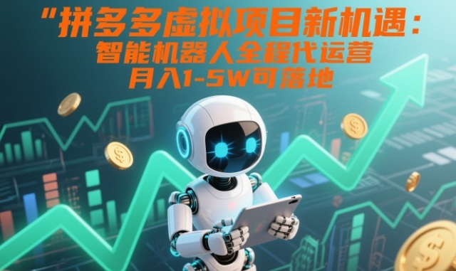 拼多多虚拟项目新机遇：智能机器人全程代运营，月入1-5W可落地【揭秘】-快云博客