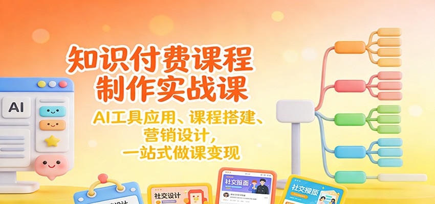 知识付费课程制作实战课：AI工具应用 、课程搭建、营销设计，一站式做课变现 &ndash; 快云博客-快云博客