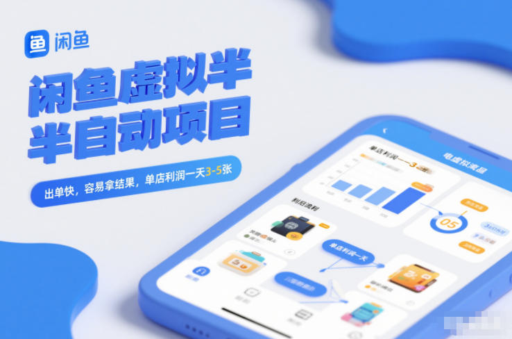 闲鱼虚拟半自动项目，出单快，容易拿结果，单店利润一天3-5张-快云博客
