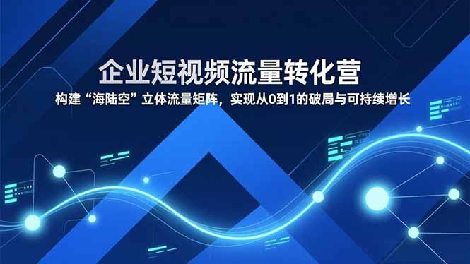 企业短视频流量转化营，构建“海陆空”立体流量矩阵，实现从0到1的破局与可持续增长-快云博客