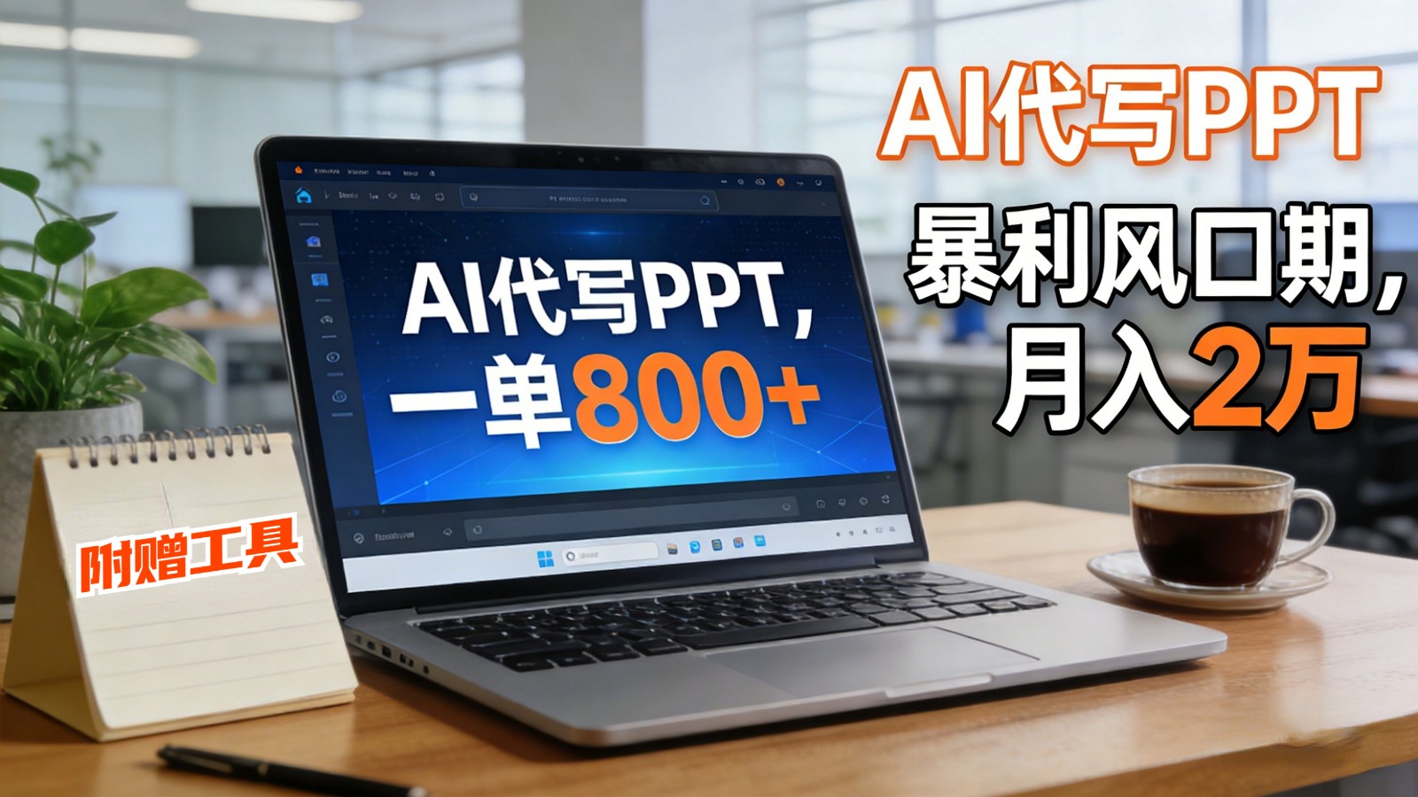 AI 代写做 PPT！一单狂赚 800+，风口期月入 2 万(工具 + 提示词直接送)-快云博客