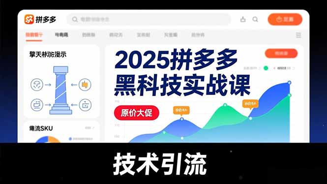 2025拼多多黑科技实战课，擎天柱玩法、爆流SKU、原价大促，技术引流，单店日销轻松破千单-快云博客