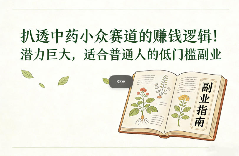 扒透中药小众赛道的賺米逻辑，潜力巨大，适合普通人的低门槛副业-快云博客