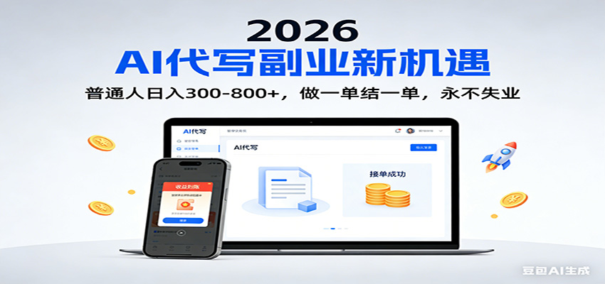 2026 副业首选！AI 代写日入 300-800，普通人0门槛，做一单结一单！-快云博客