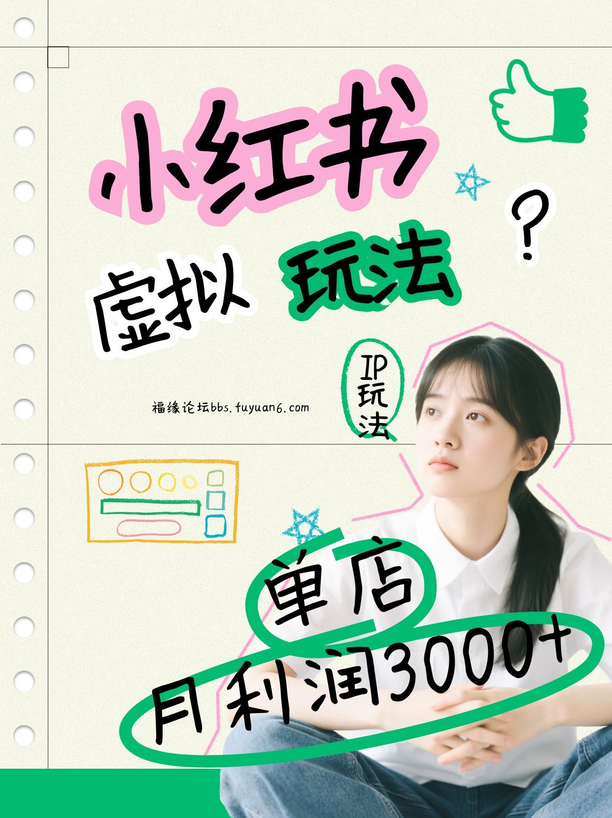 小红书虚拟玩法(铺货流和单品玩法)，单店月利润3000+，IP打法+原创商品(0违规)-快云博客