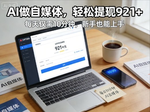 每天花费10分钟，头条号收益921+，用AI做自媒并不难【附视频教程】 &ndash; 快云博客-快云博客