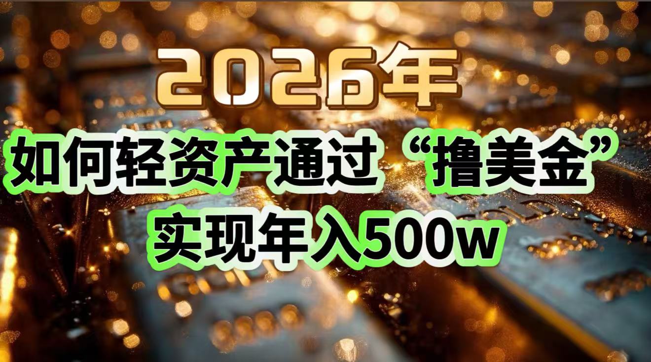 2026年如何轻资产通过“撸美金”实现年入500w-快云博客