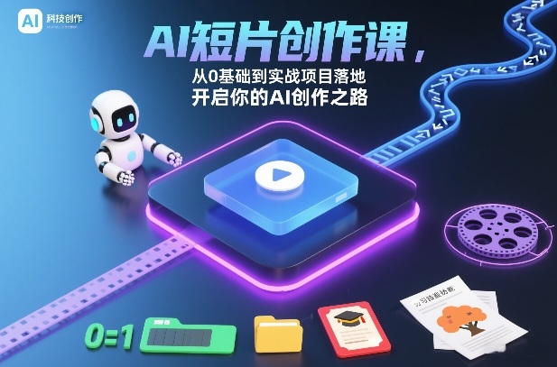 AI短片创作课，从0基础到实战项目落地，开启你的AI创作之路-快云博客