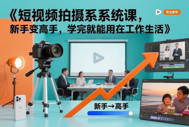 短视频拍摄系统课，新手变高手，学完就能用在工作生活-快云博客