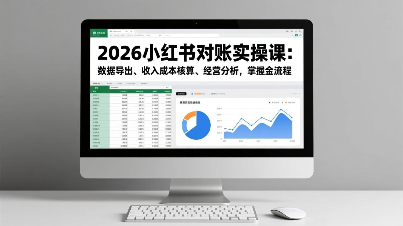 2026小红书对账实操课：数据导出、收入成本核算、经营分析，掌握全流程-快云博客