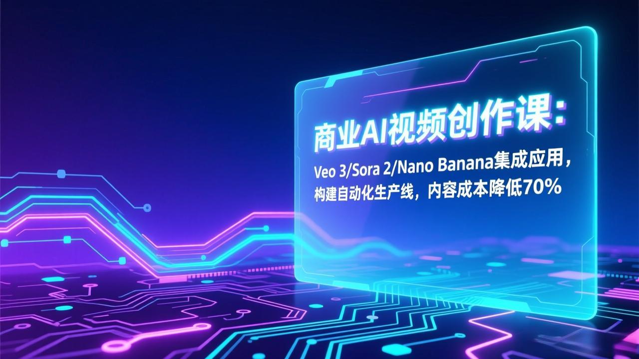 商业AI视频创作课：Veo 3/Sora 2/Nano Banana集成应用，构建自动化生产线，内容成本降低70% &ndash; 快云博客-快云博客